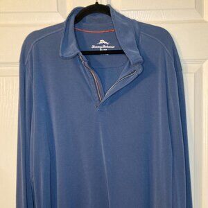 Tommy Bahama Men's Blue Quarter Zip Sweatshirt - Size XL - Excellent Condition